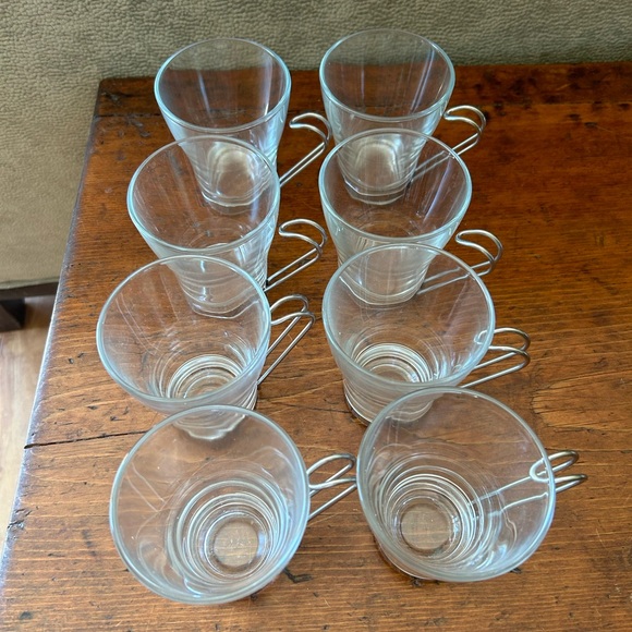 Bormioli Rocco Spanish Glass Coffee Mugs with Stainless Steel Handles - Picture 4 of 4